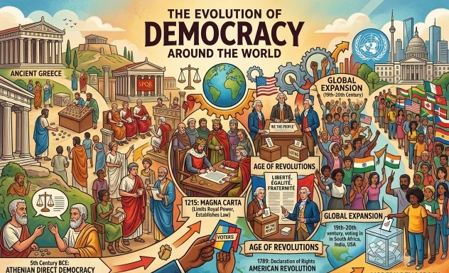 The Evolution of Democracy Around the World
